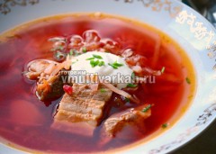 Борщ со свининой в мультиварке