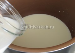 В чашу налейте молоко и сливки